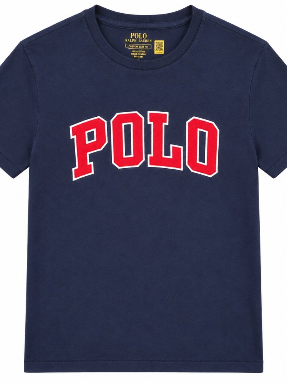Polo Ralph Lauren Men's M Custom Slim Fit Navy Red Spellout Applique T-Shirt